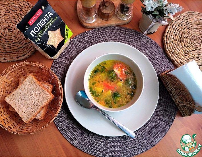 Рецепт: Овощной суп с чечевично-злаковой полентой