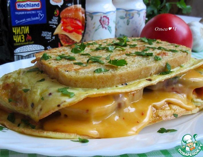 Рецепт: Двойной сэндвич к завтраку на сковороде