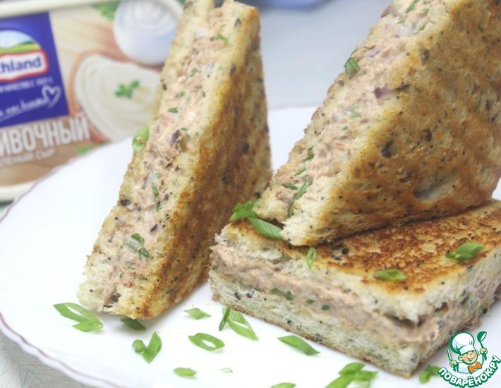 Рецепт: Горячий сэндвич с тунцом
