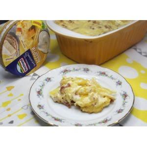 Картофельный гратен с сыром и беконом