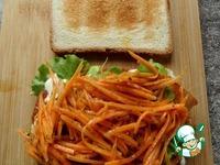 Сэндвич с наггетсами и корейской морковью ингредиенты