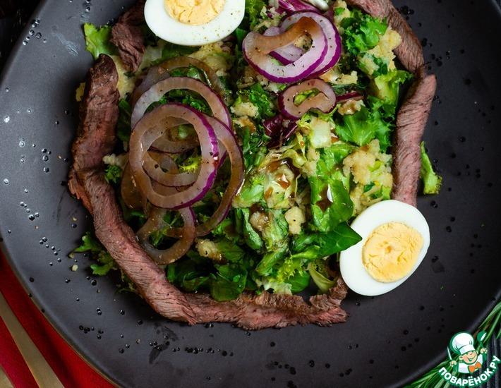 Рецепт: Теплый салат с полентой и говядиной