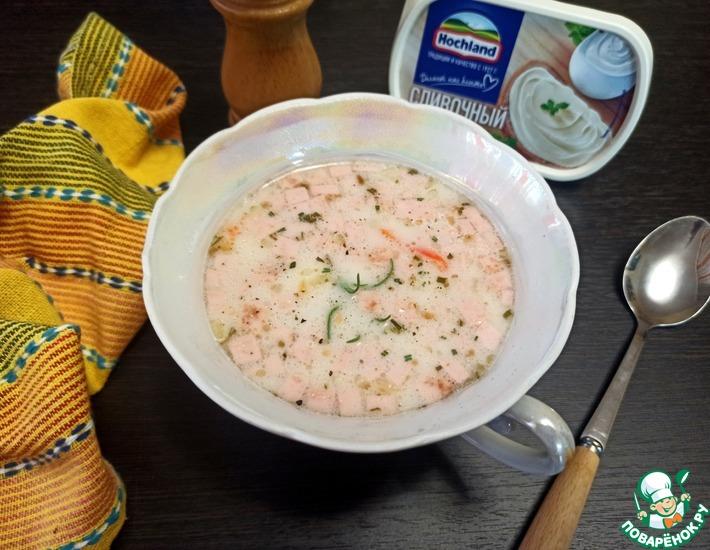 Рецепт: Сырный суп с колбасой и киноа