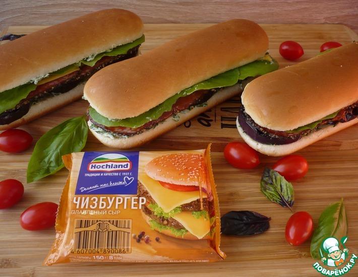 Рецепт: Сэндвичи с плавленым сыром и баклажанами
