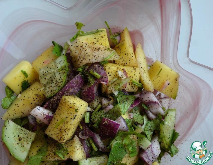 Рецепт: Постный салат с манго