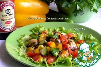 Рецепт: Салат с мидиями и овощами