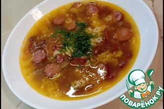 Рецепт: Суп с фасолью и сосисками