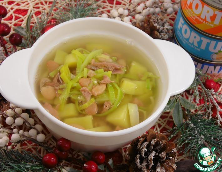 Рецепт: Картофельно-фасолевый суп с тунцом