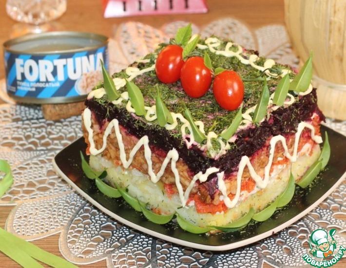 Рецепт: Слоёный салат на праздничный стол