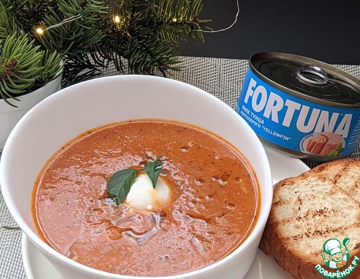 Рецепт: Ленивый томатный суп с тунцом