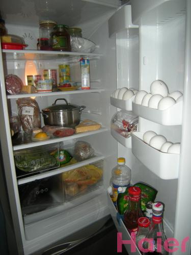 В холодильнике-еда,С Haier сыты мы всегда!