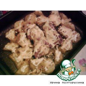 Рецепт: Пряный картофель с курицей