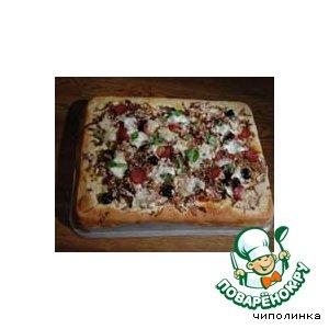 Рецепт: Пицца с оливками и моцареллой