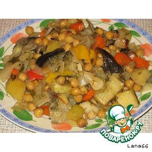 Рецепт: Печeные овощи с нутом в рукаве