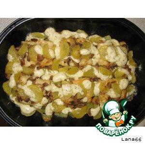 Рецепт: Филе окуня с картофелем и грибами