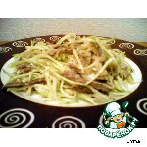 Рецепт: Салат мясной с зеленой редькой