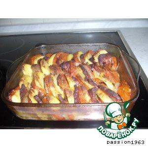 Рецепт: Картофель с помидорами и луком