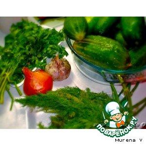 Рецепт: Салат из переросших огурцов с луком
