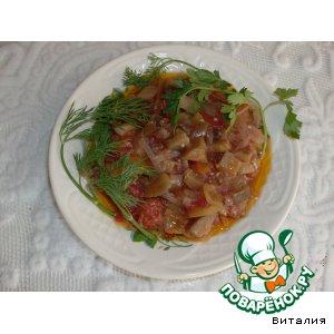 Рецепт: Салат овощной с баклажанами