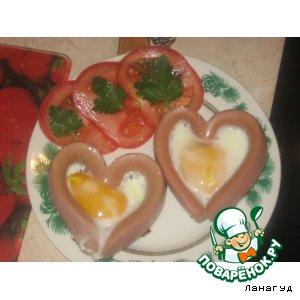 Сосиски с яйцами Завтрак для любимого
