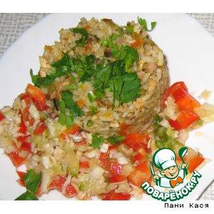Рецепт: Рис с овощами и куриным соусом