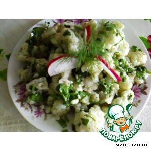 Рецепт: Салат из цветной капусты с острым соусом