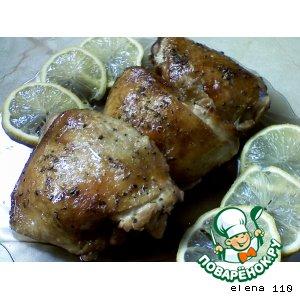 Рецепт: Курица с лимонами в соевом маринаде