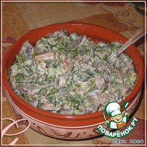 Рецепт: Салат с грибами и зеленой фасолью