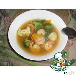 Рецепт: Диетический суп на морепродуктах