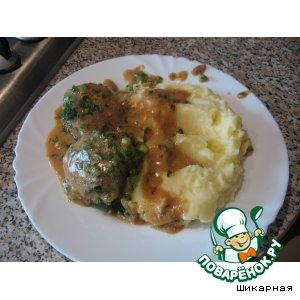 Рецепт: Тефтели и картофельное пюре с зеленью