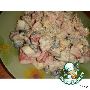 Рецепт: Салат из куриной печени с помидорами