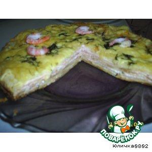 Рецепт: Блинный пирог Креветка Ла’Крема