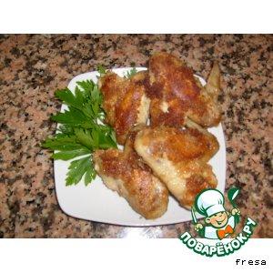Рецепт: Куриные крылья в сухариках