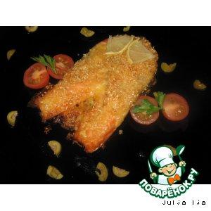 Рецепт: Сливочная форель с сырно-кунжутной корочкой