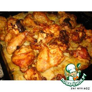 Рецепт: Запеченная курица с картофелем