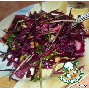 Рецепт: Салат из краснокочанной капусты с проростками