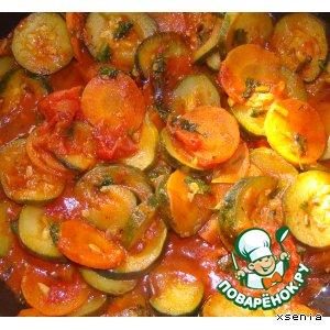 Рецепт: Тушеные цукини в томатах