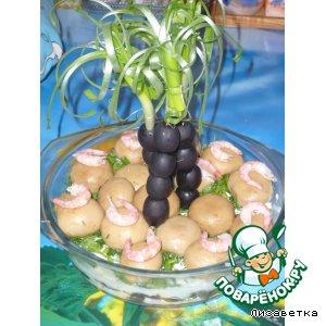Рецепт: Салат Весенний остров с пальмами