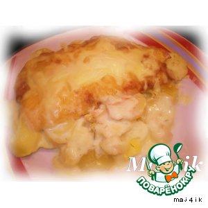 Рецепт: Сливочно-картофельный гратен с лососем