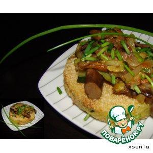 Рецепт: Картофельные биточки с овощами и грибами