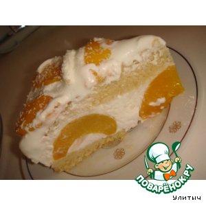 Рецепт: Персиковый торт с кокосовым йогуртом