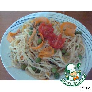 Рецепт: Макароны с овощами и медовым соусом
