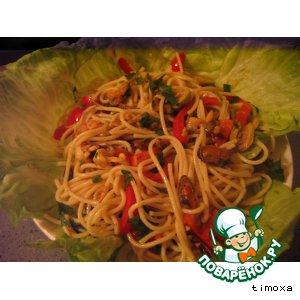 Рецепт: Спагетти с морскими чудовищами