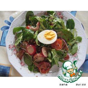 Рецепт: Листья салата в соусе с бальзамическим уксусом и горчицей
