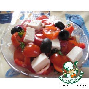 Рецепт: Салат томатный с сыром фета