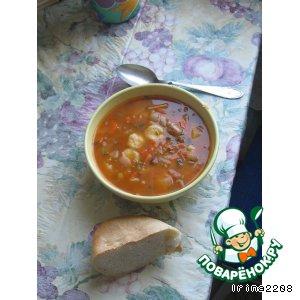 Рецепт: Суп с фасолью и клецками