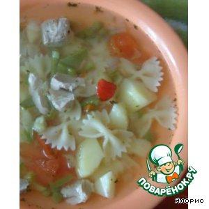 Суп с овощами и макаронами