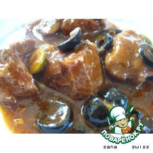 Рецепт: Мясное   рагу   с   грибами   и   орехами