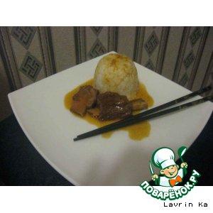 Рецепт: Телячьи ребрышки с рисом по-шанхайски