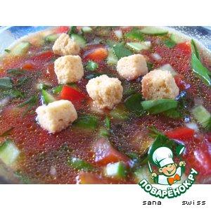 Рецепт: Холодный суп из свежих овощей